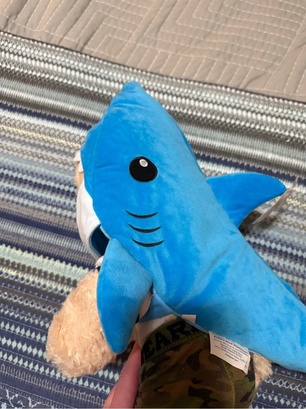 New With Tags Plush Shark Costume in Bright Blue